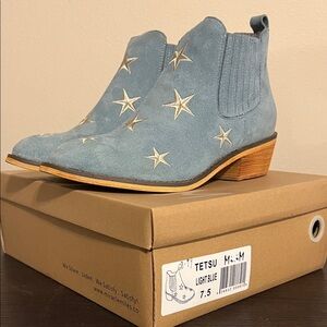 Mi.iM Light Blue Star Ankle Boots